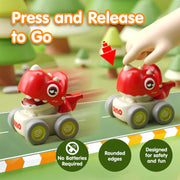 Alphabet Baby Press N Go Dino Whistle Car - Pack of 4