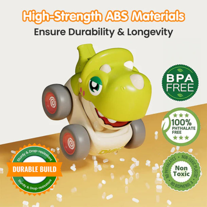 Alphabet Baby Press N Go Dino Whistle Car - Pack of 4-Vehicles-Alphabet Baby-Toycra