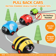 Alphabet Baby Press and Go Beetle Toy Car - Pack of 4