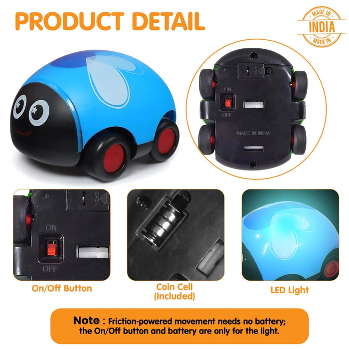 Alphabet Baby Press and Go Beetle Toy Car - Pack of 4-Vehicles-Alphabet Baby-Toycra