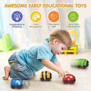 Alphabet Baby Press and Go Beetle Toy Car - Pack of 4