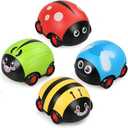 Alphabet Baby Press and Go Beetle Toy Car - Pack of 4