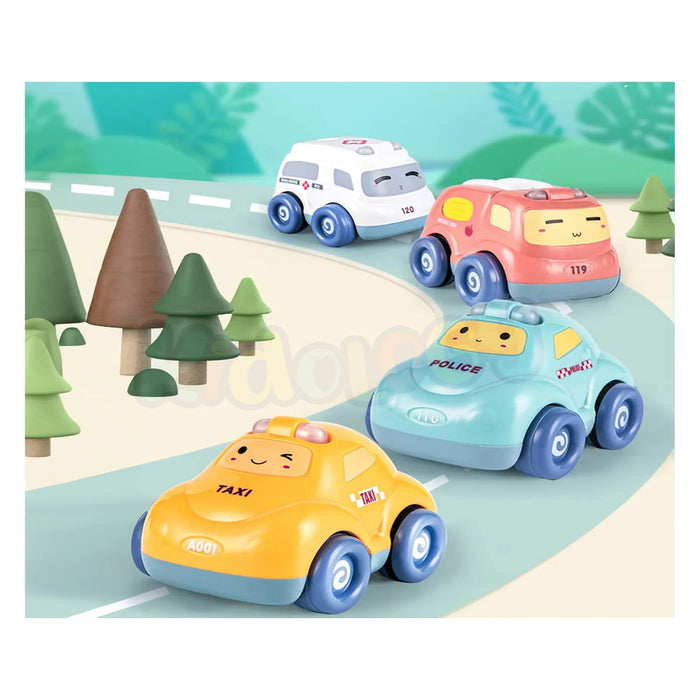 Alphabet Baby Pull-Back Toy Cars - Pack of 4-Vehicles-Alphabet Baby-Toycra