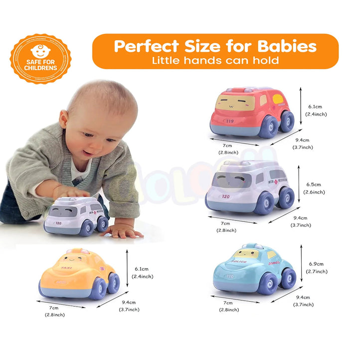 Alphabet Baby Pull-Back Toy Cars - Pack of 4-Vehicles-Alphabet Baby-Toycra