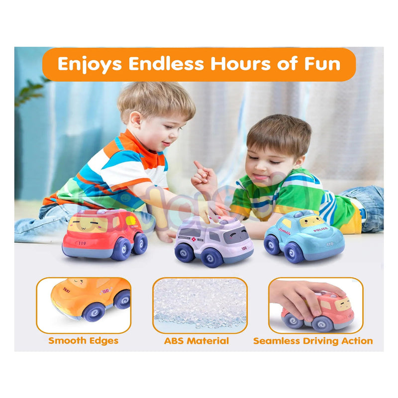 Alphabet Baby Pull-Back Toy Cars - Pack of 4