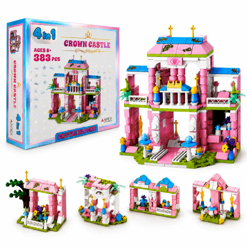 Apex 4-in-1 Crown Castle Building Blocks Set (383 pcs)
