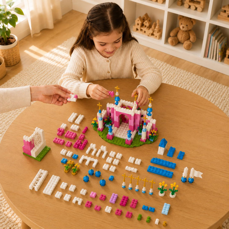 Apex 4-in-1 Wonderland Princess Castle Building Blocks Set (410 pcs)