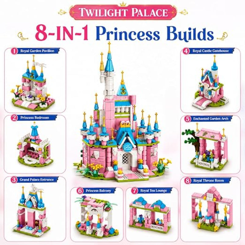 Apex 8-in-1 Twilight Palace Castle Building Blocks Set (793pcs)