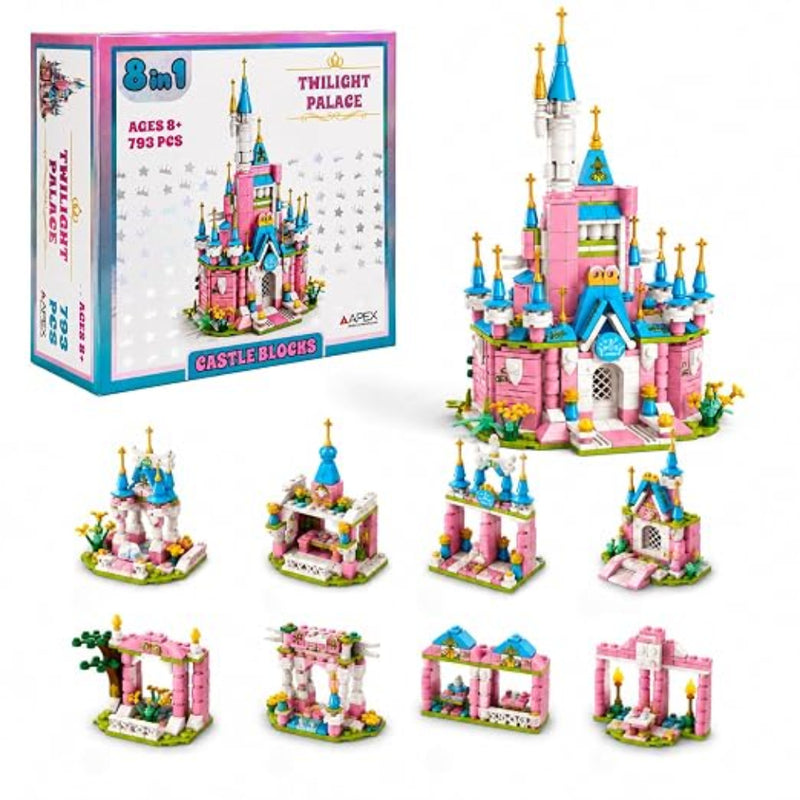 Apex 8-in-1 Twilight Palace Castle Building Blocks Set (793pcs)