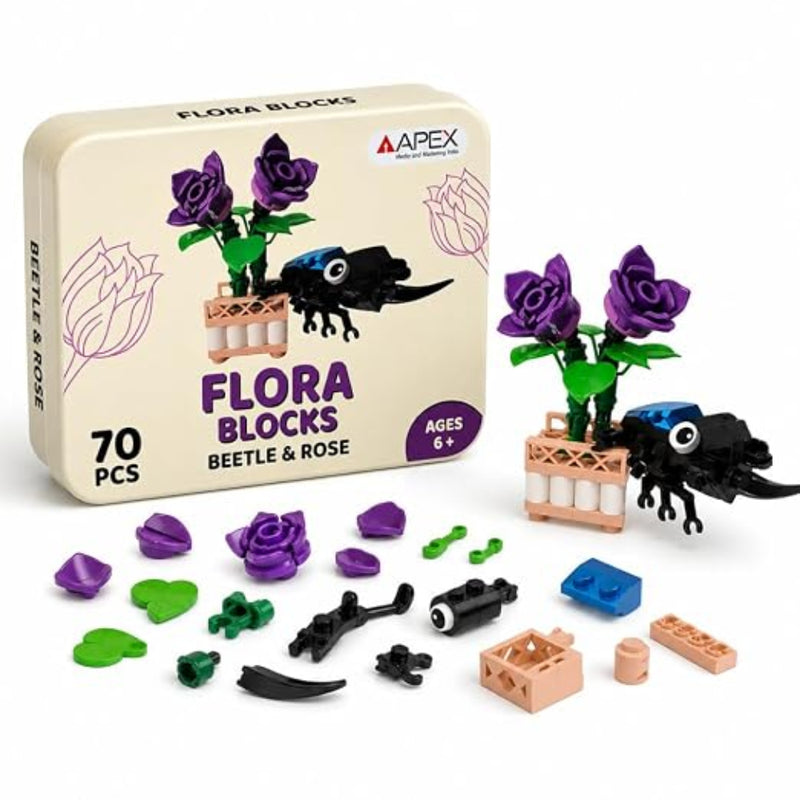 Apex Flora Blocks Building Blocks Collection Flower & Insect Building Set