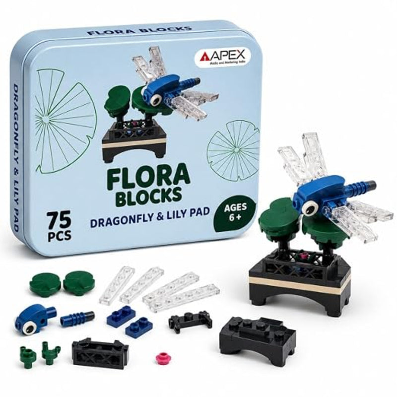 Apex Flora Blocks Building Blocks Collection Flower & Insect Building Set