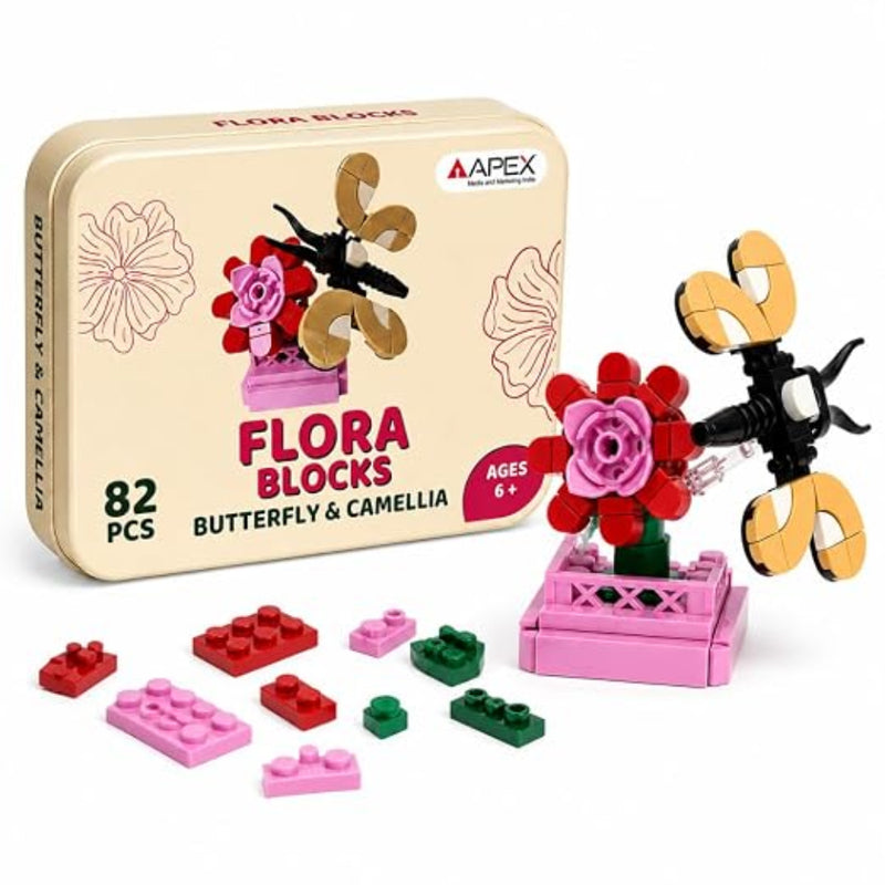 Apex Flora Blocks Building Blocks Collection Flower & Insect Building Set