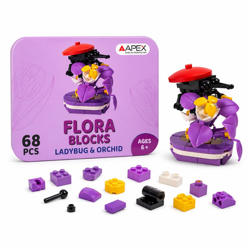 Apex Flora Blocks Building Blocks Collection Flower & Insect Building Set