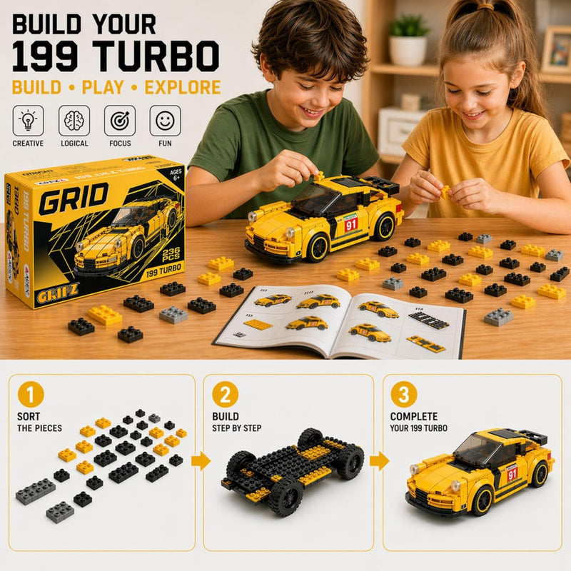 Apex Gripz Grid Car Building Blocks Set (236 pcs)