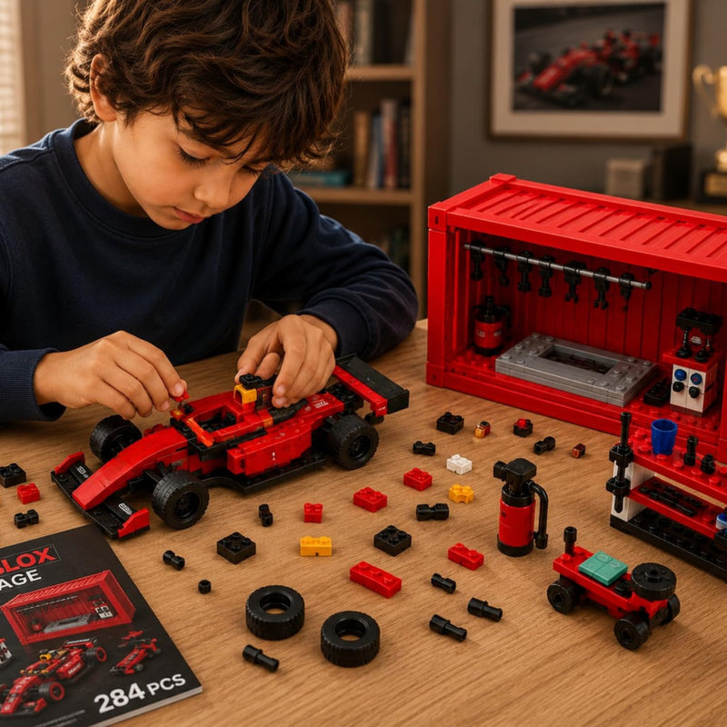 Apex Pit Blox Garage Red Arrow Building Blocks Set (284 pcs)
