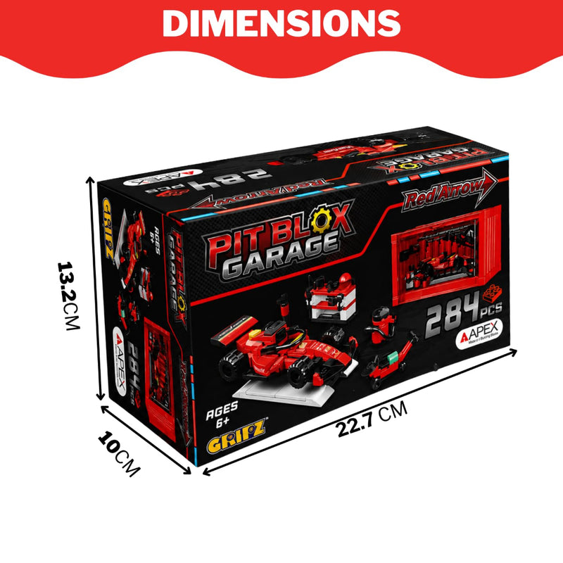 Apex Pit Blox Garage Red Arrow Building Blocks Set (284 pcs)