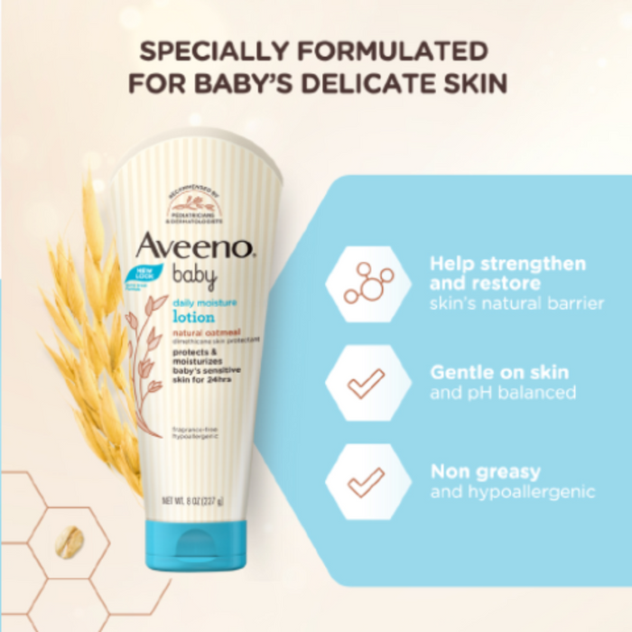 Aveeno Baby Daily Moisture Lotion -227g-Skin Care-Aveeno-Toycra