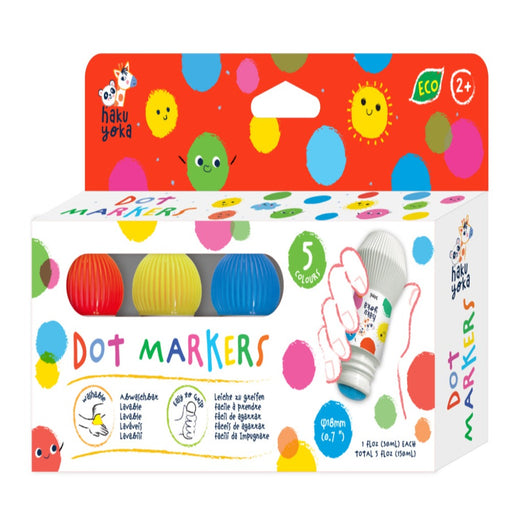 Avenir Haku Yoka Dot Markers-5 Colours-Arts & Crafts-Avenir-Toycra
