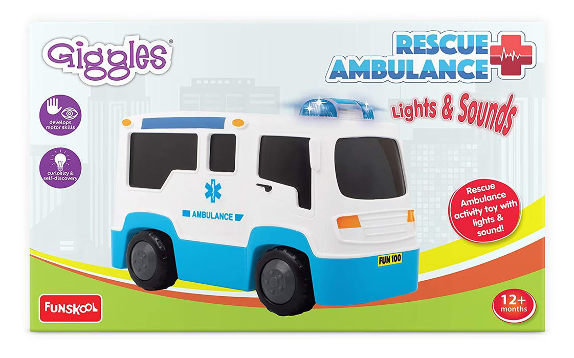Funskool Giggles Rescue Ambulance Vehicle with Lights and Sounds