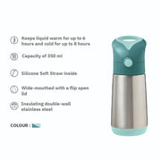B.box Insulated Straw Sipper Drink Water Bottle 350ml