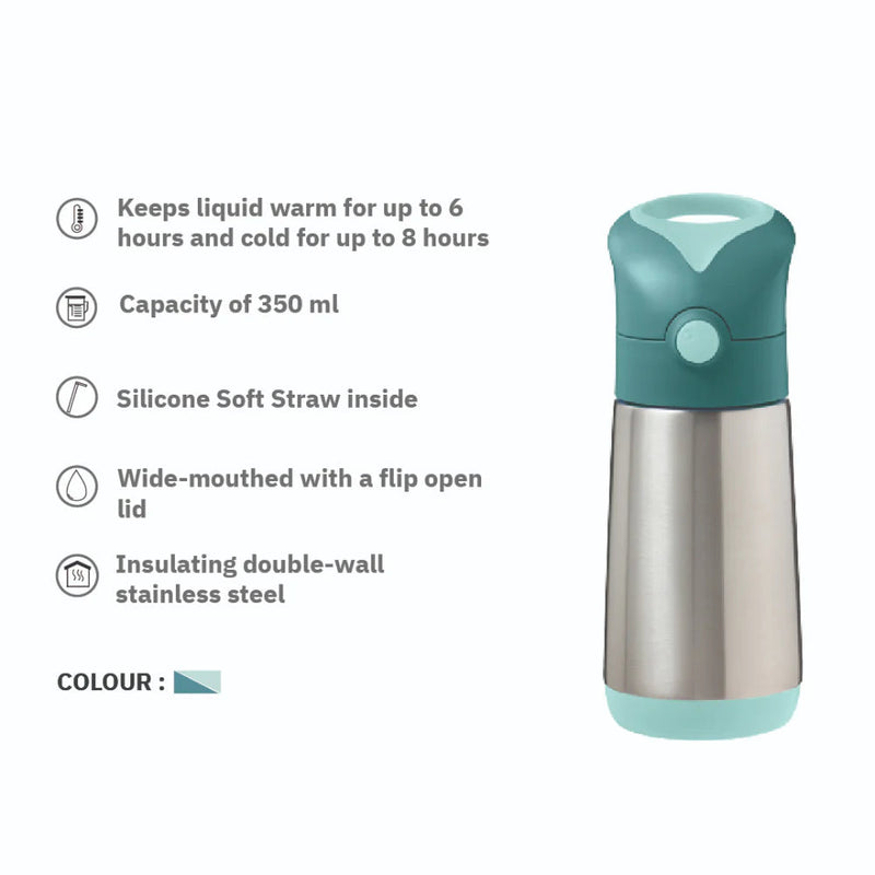 B.box Insulated Straw Sipper Drink Water Bottle 350ml