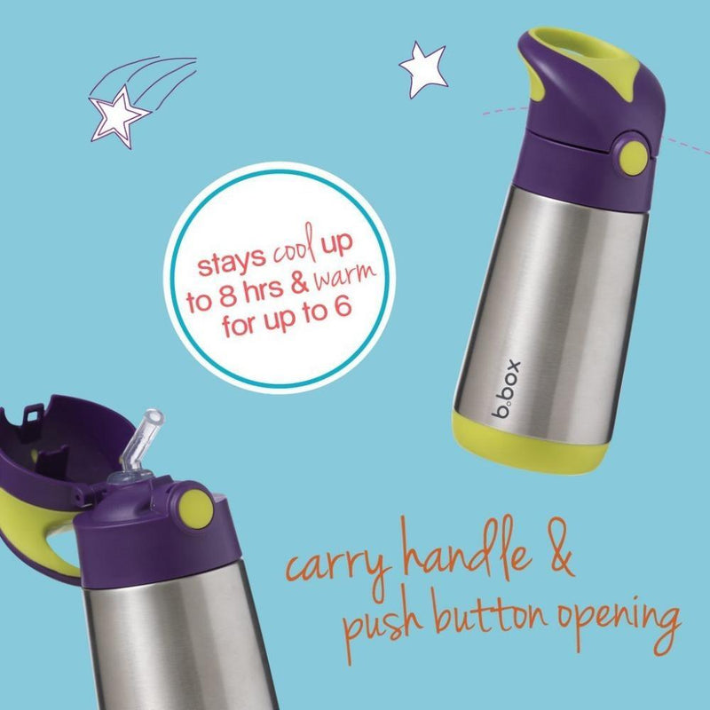 B.box Insulated Straw Sipper Drink Water Bottle 350ml