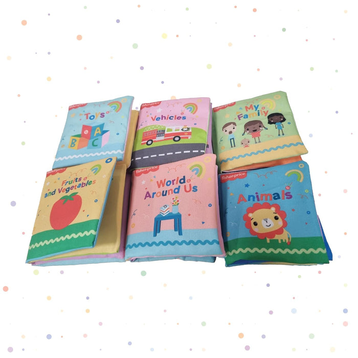 Baby's Cloth Book - Set of 6 Books-Cloth Book-Pegasus-Toycra