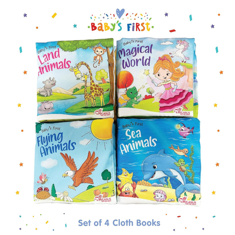 Baby's First Cloth Books (Set Of 4 Books)-Cloth Book-Pegasus-Toycra