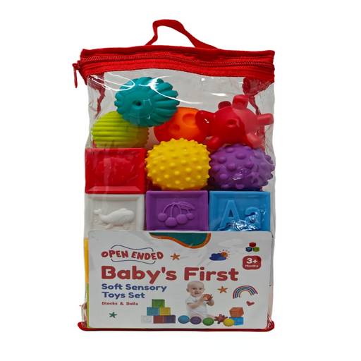 Baby's First Soft Sensory Toy Set -Balls & Blocks (14 Pieces)-Infant Toys-Open Ended-Toycra
