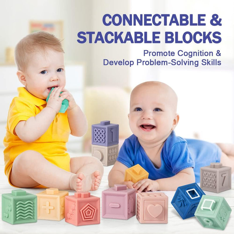 Baby's First Soft Sensory Toy Set -Blocks, Balls & Stacker (23 Pieces)