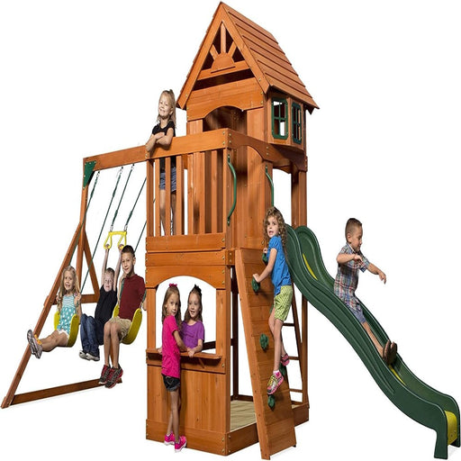 Backyard Discovery Atlantic Wooden Play Tower-Outdoor Toys-Step2-Toycra