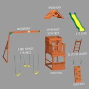 Backyard Discovery Atlantic Wooden Play Tower (incl. swings)