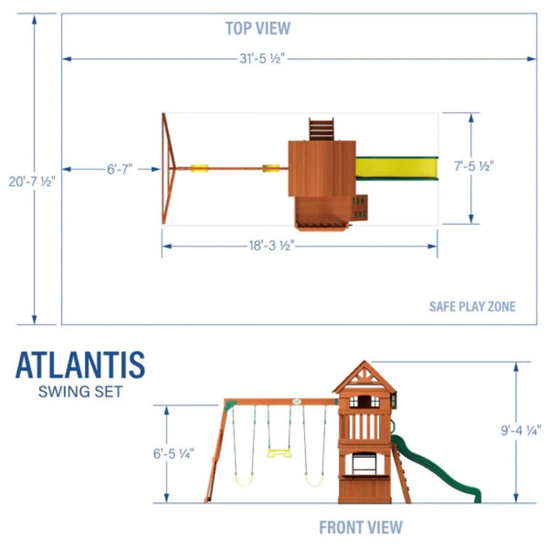 Backyard Discovery Atlantic Wooden Play Tower (incl. swings)