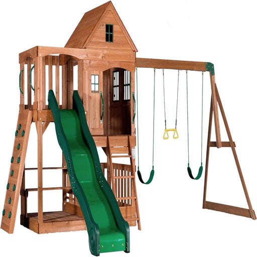 Wooden Swing Canyon Creek Playset Backyard Discovery Canyon Creek