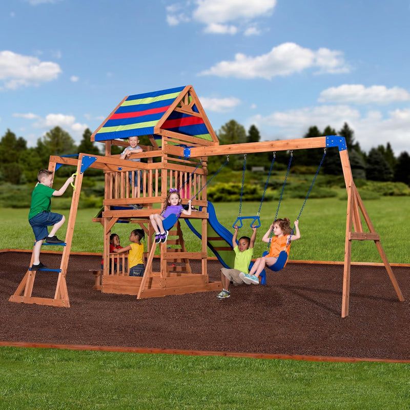 Backyard Discovery Northbrook Wooden Play Tower (incl. swings)
