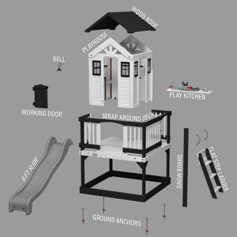 Backyard Discovery Sweetwater Heights Elevated Playhouse -White