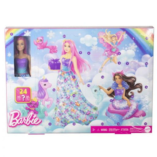 Barbie Advent Calendar, Fashion Doll & 24 Surprise Accessories, Transform To Mermaid & More-Dolls-Barbie-Toycra