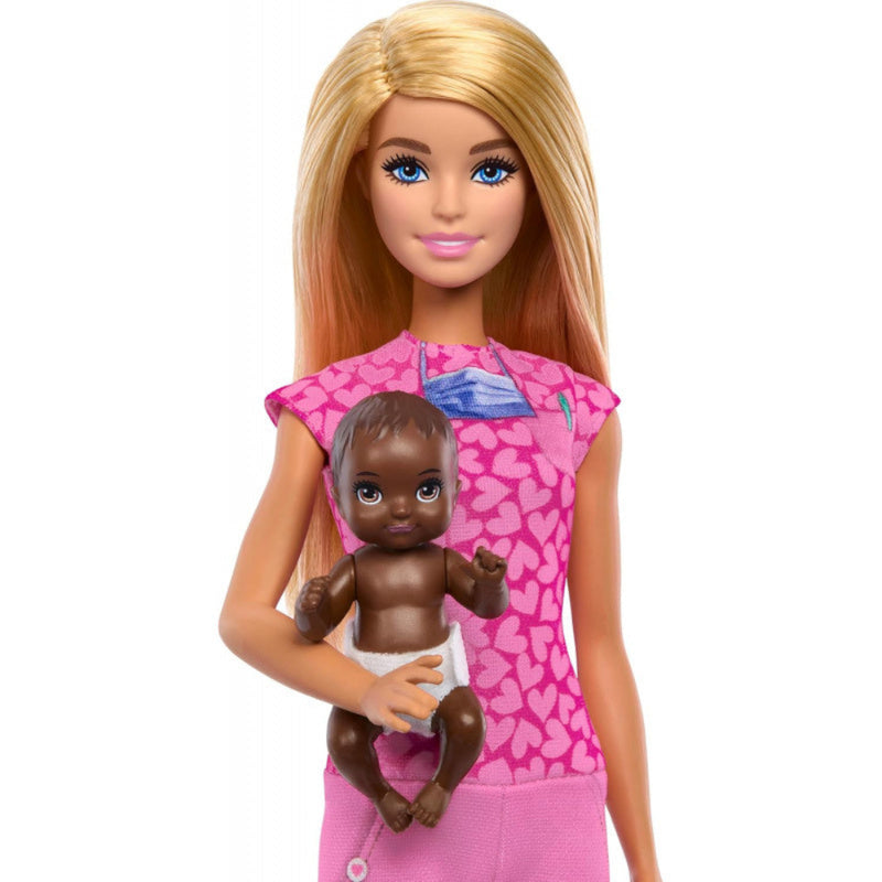 Barbie Baby Doctor Doll With Blonde Fashion Doll, 1 Baby Doll, Furniture & Accessories