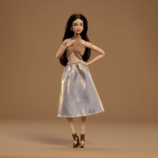 Barbie Basics Model 06 With Brunette Hair In Shimmery Golden Skirt & Halter Collectible Doll