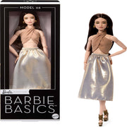 Barbie Basics Model 06 With Brunette Hair In Shimmery Golden Skirt & Halter Collectible Doll