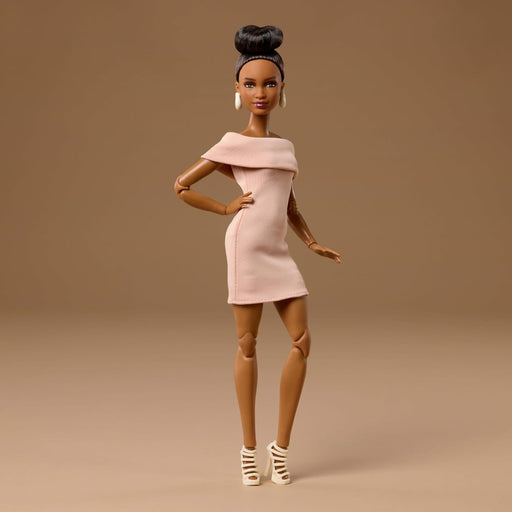 Barbie Basics Model 08 With Brunette Hair In Tan Dress & Strappy Heels Collectible Doll