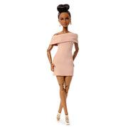 Barbie Basics Model 08 With Brunette Hair In Tan Dress & Strappy Heels Collectible Doll