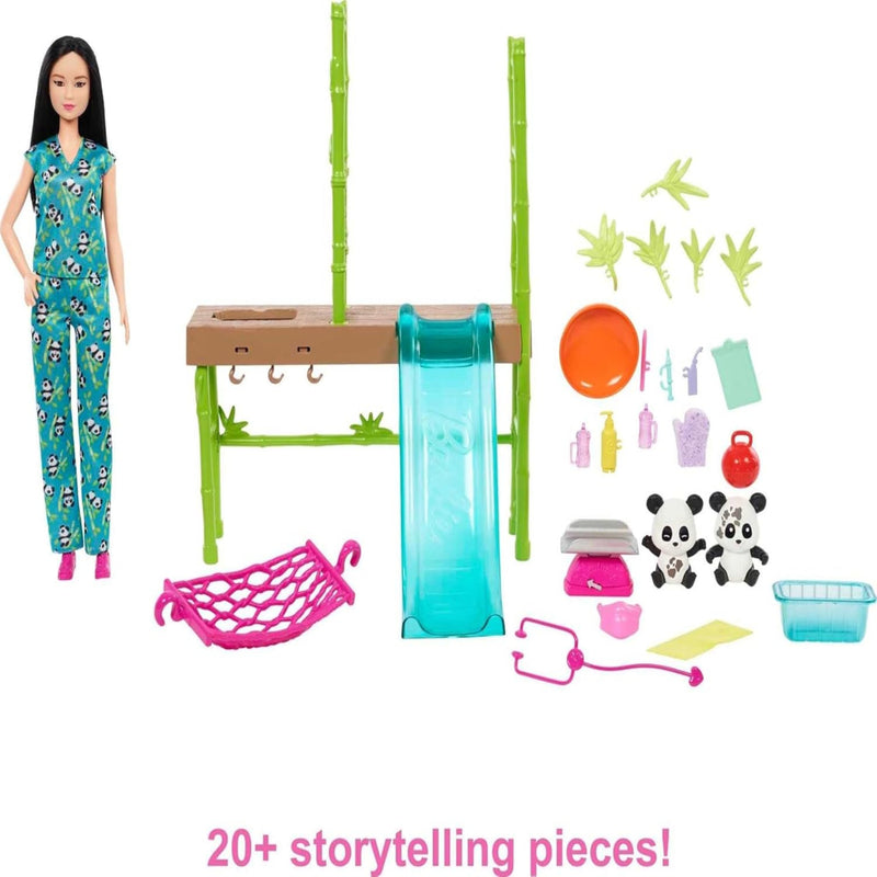 Barbie Careers Playset, Baby Panda Care & Rescue Set