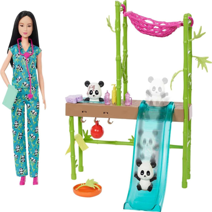 Barbie Careers Playset, Baby Panda Care & Rescue Set-Dolls-Mattel-Toycra