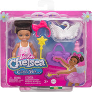 Barbie Chelsea Ballerina Doll & Accessories Set, Career-Themed Brunette Small Doll
