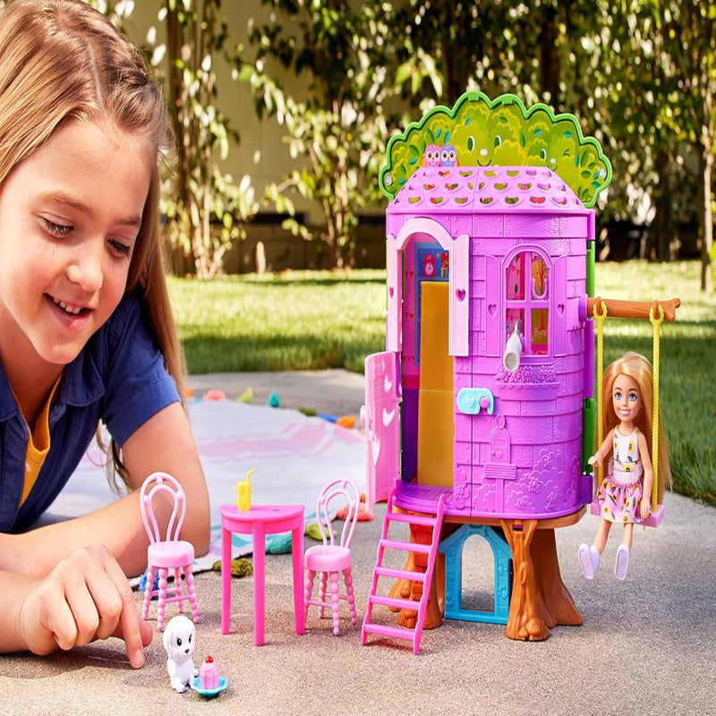 Barbie Chelsea Barbie Doll And Treehouse Playset With Pet Puppy