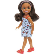 Barbie Chelsea Doll, Small Doll Wearing Removable Blue Dress With Brown Hair & Green Eyes