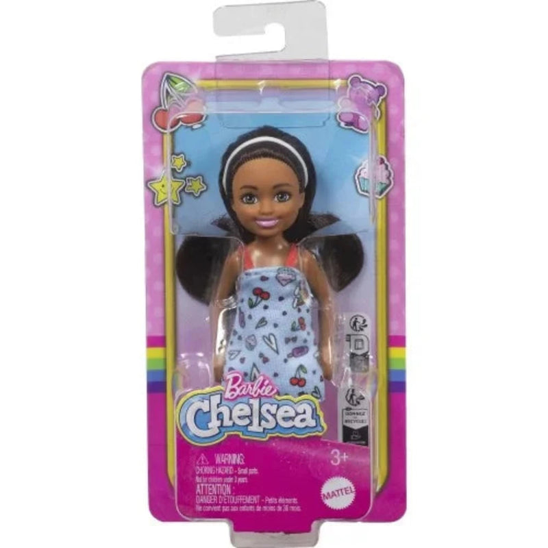 Barbie Chelsea Doll, Small Doll Wearing Removable Blue Dress With Brown Hair & Green Eyes