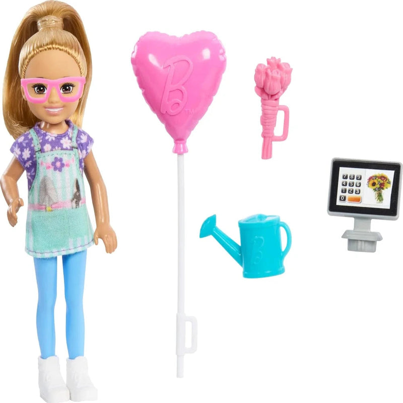Barbie Chelsea Florist Doll & Accessories Set, Career-Themed Blonde Small Doll