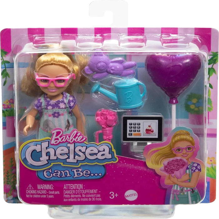 Barbie Chelsea Florist Doll Accessories Set, Career-Themed Blonde Small Doll